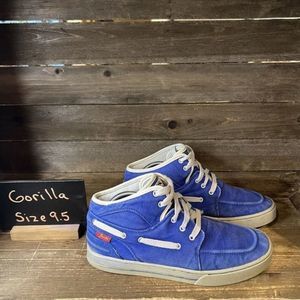 Mens Gorilla Blue Canvas High Top Casual Shoes Sneakers Size 9.5‎ M GUC